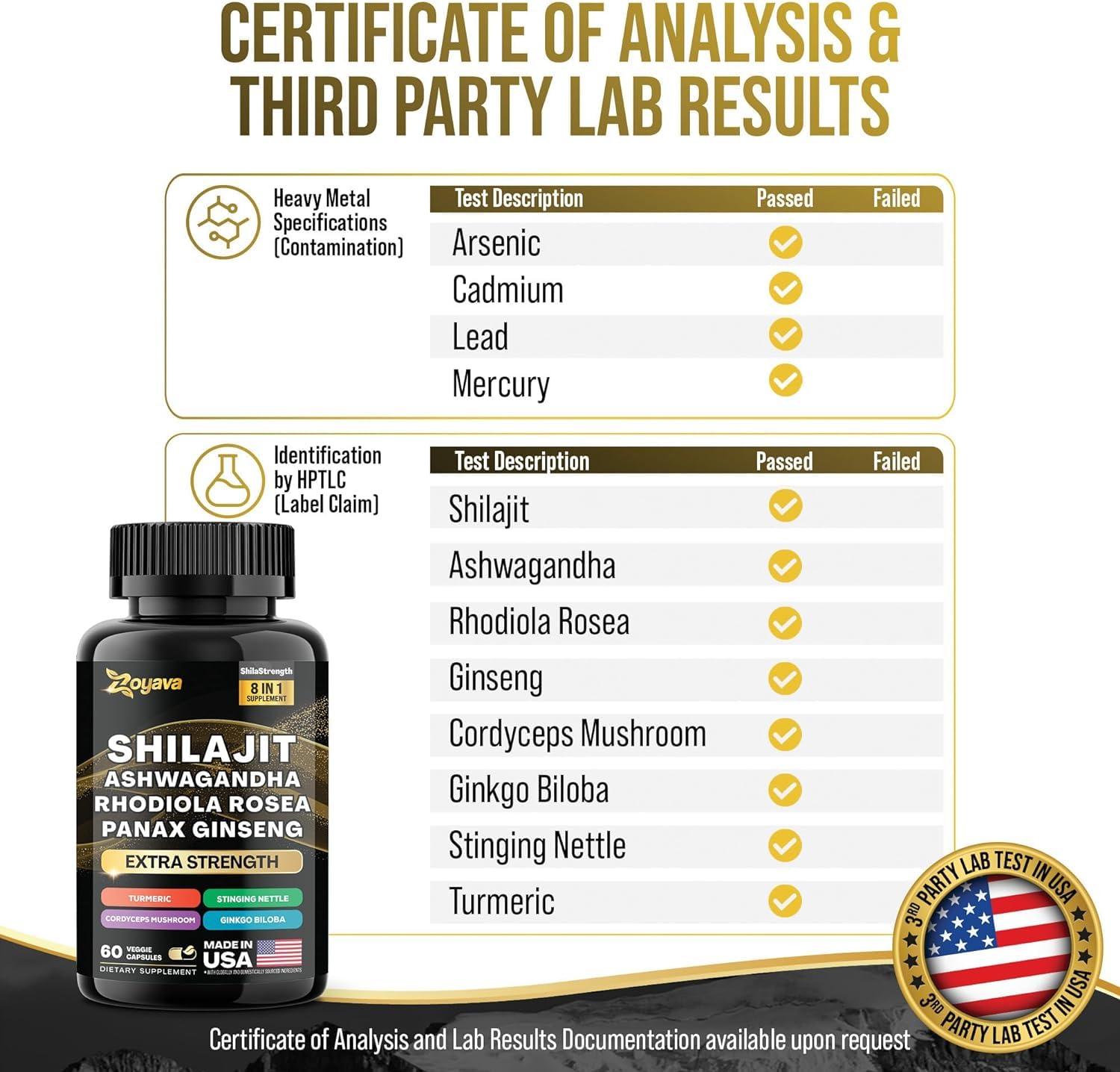Formule Complète 8-en-1 : Shilajit & Adaptogènes Premium