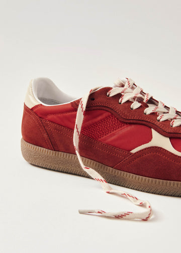 Vintage Red Suede Sneakers