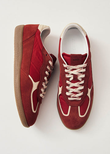 Vintage Red Suede Sneakers