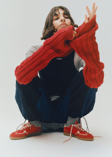 Vintage Red Suede Sneakers